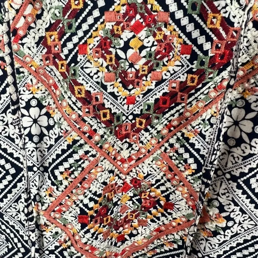 THML Women's XS Sleeveless Geometric Aztec Print Short‎ Dress Multicolor